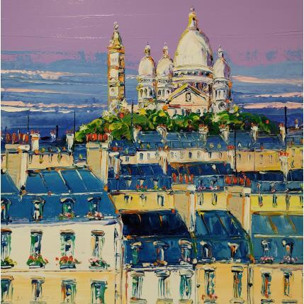 Painting Il y a des fleurs aux balcons  by Corbière Liisa | Painting Figurative Oil Landscapes