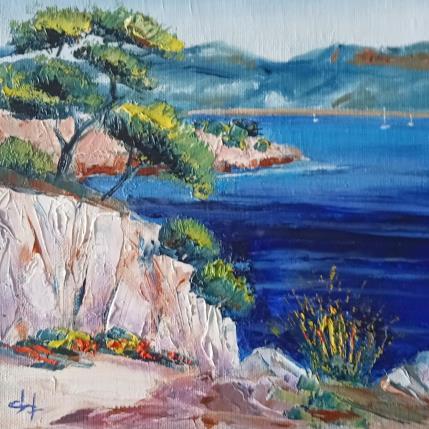 Peinture Les pins dans les calanques par Degabriel Véronique | Tableau Figuratif Huile Paysages, Scènes de vie, Urbain