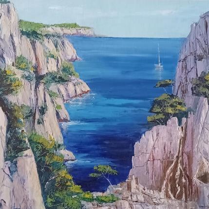 Peinture Calanque d’en vau en Méditerranée  par Degabriel Véronique | Tableau Figuratif Huile Marine, Nature, Paysages