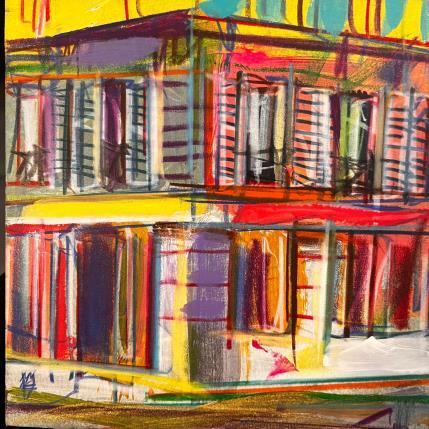 Peinture La grille est ouverte par Anicet Olivier | Tableau Figuratif Acrylique, Pastel Architecture, Urbain