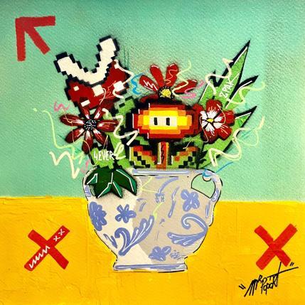 Peinture PXL FLWR #2 par MR.P0pArT | Tableau Pop-art Acrylique, Graffiti, Posca Natures mortes