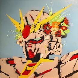 Peinture FLWR GUNDAM par MR.P0pArT | Tableau Pop-art Acrylique, Graffiti Cinéma, Icones Pop