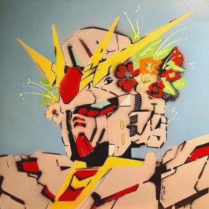 Peinture FLWR GUNDAM par MR.P0pArT | Tableau Pop-art Acrylique, Graffiti Cinéma, Icones Pop