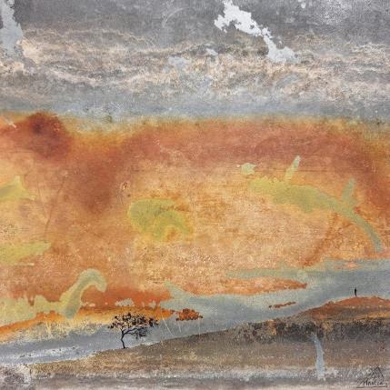 Peinture Aélia par Manconi Gil | Tableau Matiérisme Métal, Upcycling Paysages