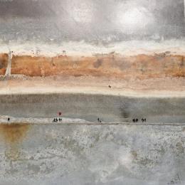 Painting Agathe by Manconi Gil | Painting Subject matter Metal, Upcycling Landscapes