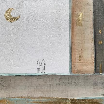 Peinture SE STASERA SONO QUI par Roma Gaia | Tableau Matiérisme Acrylique, Sable Minimaliste