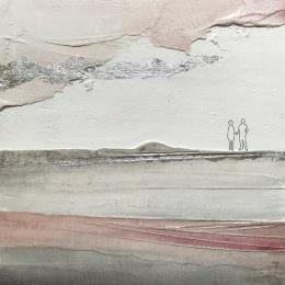 Peinture IN SILENZIO par Roma Gaia | Tableau Matiérisme Acrylique, Sable Minimaliste