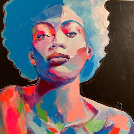 Painting Conversations silencieuses « Défience » by Coco | Painting Figurative Acrylic Portrait