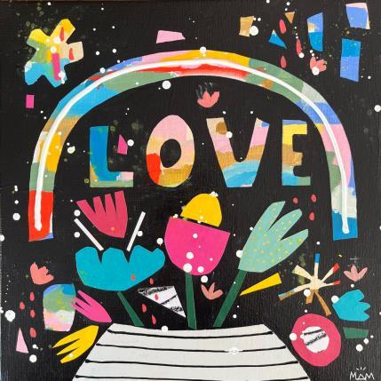 Painting FLOWERS LOVE by Mam | Painting Pop-art Acrylic Minimalist, Nature, Society