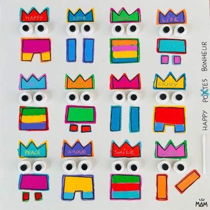 Peinture HAPPY TRIBU par Mam | Tableau Pop-art Acrylique Icones Pop, Portraits, Urbain