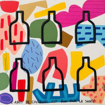 Peinture HAPPY BOTTLES par Mam | Tableau Pop-art Acrylique Icones Pop, Minimaliste, Société