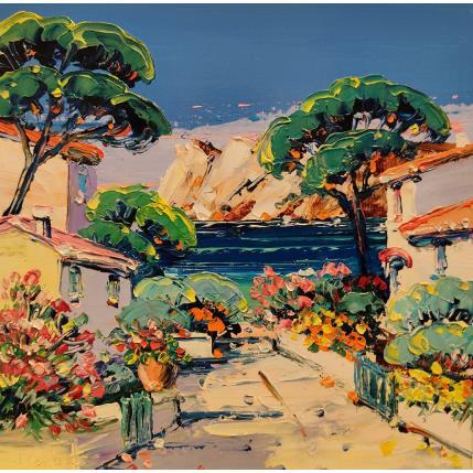 Painting Cabanon à Sormiou by Corbière Liisa | Painting Figurative Oil Landscapes, Marine