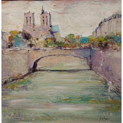 Peinture Face à Notre-Dame par Yavru Irfan | Tableau Figuratif Huile