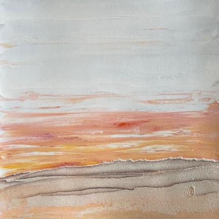 Peinture Carré Coquille par CMalou | Tableau Matiérisme Sable Minimaliste