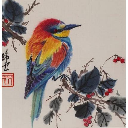 Peinture Guêpier d'Europe par Tayun | Tableau Figuratif Encre Animaux