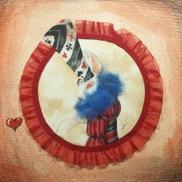 Painting Il bavero raccogli pensieri by Nai | Painting Surrealism Acrylic, Gluing Animals, Child, Pop icons