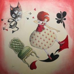 Painting Salto nel vuoto?  by Nai | Painting Surrealism Acrylic, Gluing Animals, Cinema, Pop icons