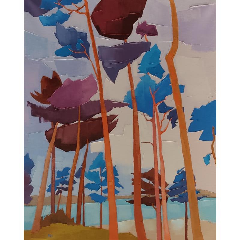 Peinture Les arbres du bord de mer par PAPAIL | Tableau Abstrait Huile Paysages