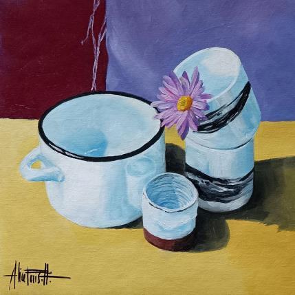 Peinture Piccolo fiore rosa par Parisotto Alice | Tableau Figuratif Huile