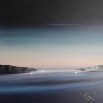 Peinture Evasion marine 61 par Roussel Marie-Ange et Fanny | Tableau Figuratif Huile Marine, Minimaliste