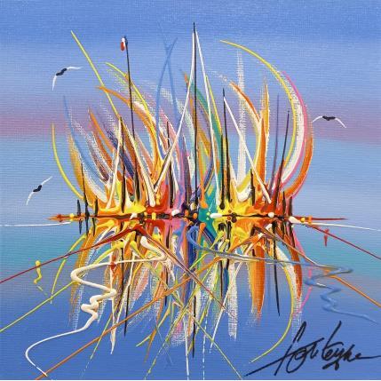 Painting L'horizon bleu et coloré by Fonteyne David | Painting Figurative Acrylic Marine, Pop icons