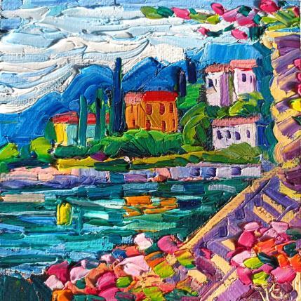 Peinture Beautiful lake Como par Georgieva Vanya | Tableau Figuratif Huile Paysages
