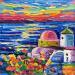 Pintura Colorful Santorini por Georgieva Vanya | Pintura Figurative Landscapes Oil