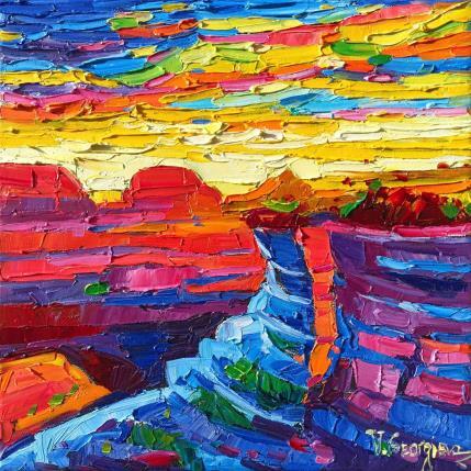 Peinture Canyon sunset par Georgieva Vanya | Tableau Figuratif Huile Paysages
