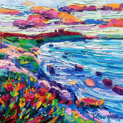 Peinture Flowers on the coast par Georgieva Vanya | Tableau Figuratif Huile Paysages