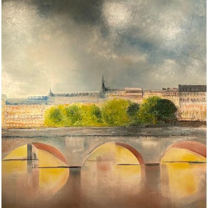 Painting Sous le pont de Paris by Levesque Emmanuelle | Painting  Oil