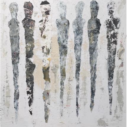 Peinture Ostia antica par Rocco Sophie | Tableau Art Singulier Acrylique, Collage, Sable Minimaliste