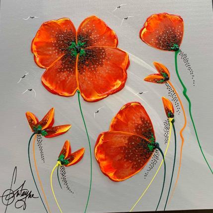 Painting Ton coquelicot du bonheur by Fonteyne David | Painting Figurative Acrylic Nature