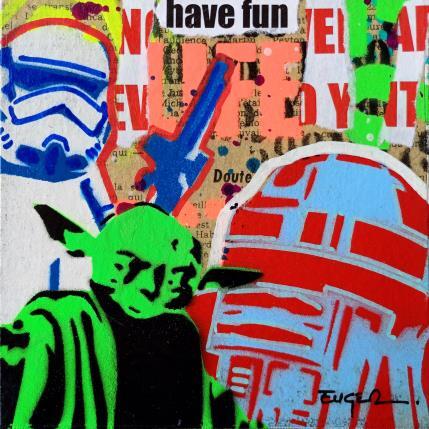 Peinture R2D2 AND CIE par Euger Philippe | Tableau Pop-art Acrylique, Carton, Collage Icones Pop