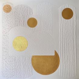 Peinture Boat in the Mangrove par Caitrin Alexandre | Tableau Abstrait Encre, Papier Minimaliste