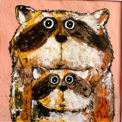 Peinture Oh My Baby! par Maury Hervé | Tableau Art Singulier Encre, Sable Animaux