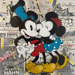 Pintura 80x80 Passionnément por Marie G.  | Pintura Pop-art Acrylic, Gluing Pop icons