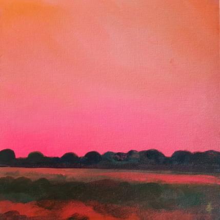 Peinture Walking by the pink sky par Herz Svenja | Tableau Abstrait Acrylique Paysages