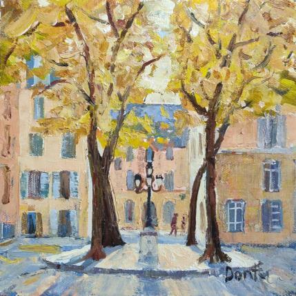 Peinture Place de Fürstenberg à Paris en automne  par Dontu Grigore | Tableau Figuratif Huile Urbain
