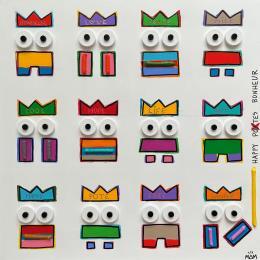 Painting HAPPY POTES by Mam | Painting Pop-art Acrylic, Cardboard Pop icons, Portrait, Urban