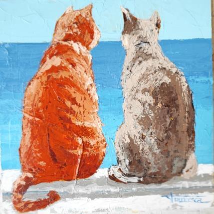 Peinture COMPAÑIA par Escobar Francesca | Tableau Figuratif Acrylique, Bois Animaux