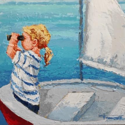 Peinture VISUALIZAR par Escobar Francesca | Tableau Figuratif Acrylique, Bois Marine