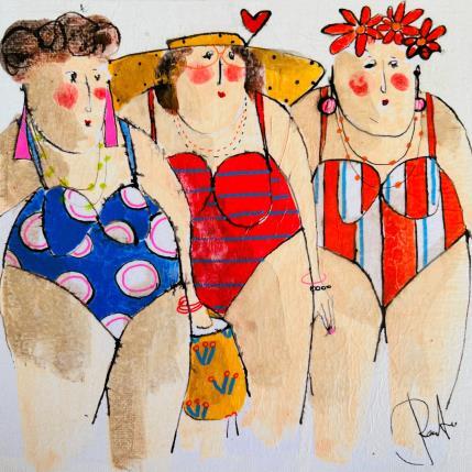 Painting Josie Nadège Laurette by Colombo Cécile | Painting Naive art Acrylic, Gluing, Ink, Pastel, Watercolor Pop icons, Portrait