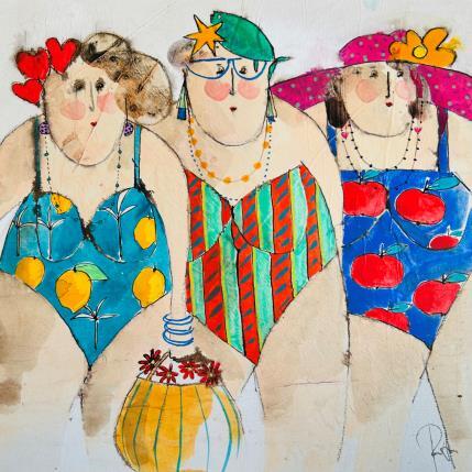 Peinture Agnes Colette Marguerite par Colombo Cécile | Tableau Art naïf Acrylique, Aquarelle, Collage, Encre, Pastel Portraits