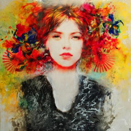 Peinture YO de Frente par Bofill Laura | Tableau Figuratif Acrylique, Bois, Résine Portraits