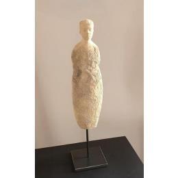 Sculpture Le silence des pierres 2 par Ferret Isabelle | Sculpture Art Singulier Pierre Enfant