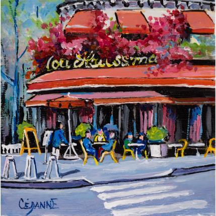 Painting Le Triadou Haussmann by Cédanne | Painting Figurative Acrylic, Oil Landscapes, Life style, Urban