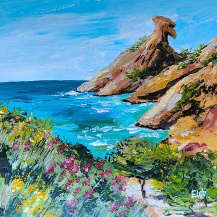 Peinture Calanque de Figuerolles, La Ciotat par Rey Ewa | Tableau Figuratif Acrylique Paysages