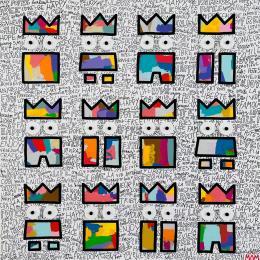 Peinture LES POTES par Mam | Tableau Pop-art Acrylique Icones Pop, Minimaliste, Société