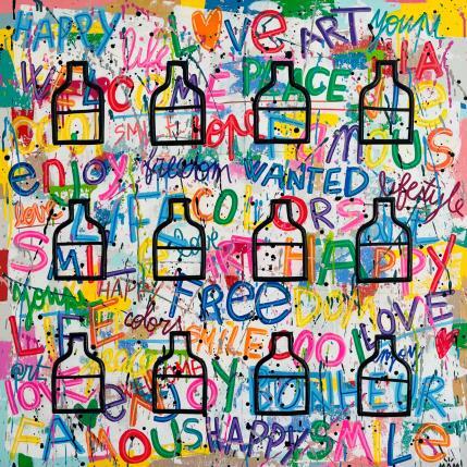 Peinture L'ABUS DE COULEURS EST BON POUR LA SANTE par Mam | Tableau Pop-art Acrylique Icones Pop, Natures mortes, Société