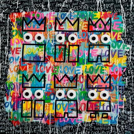 Peinture BANDE DE POTES par Mam | Tableau Pop-art Acrylique Icones Pop, Noir & blanc, Société